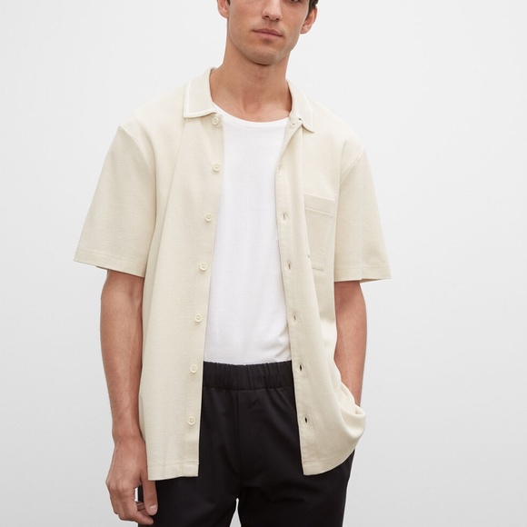Piqué Full Button Polo - Brand New - NEVER WORN - Silver Birch
